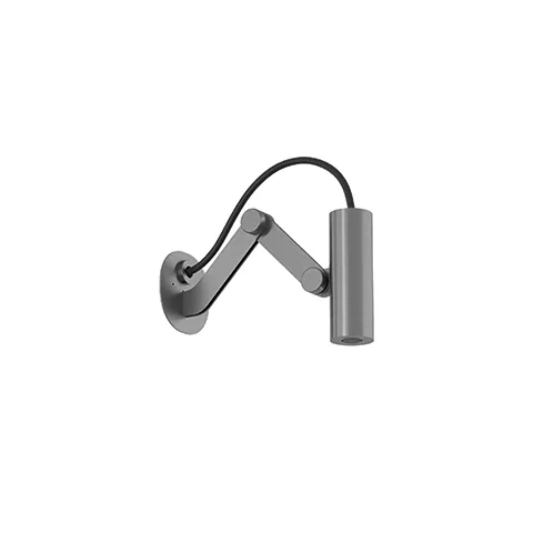 Kludi-ASANA Tubeflex Mini-Kopfbrause, verstellbare Wandmontage in Brushed Gunmetal PVD, 325 mm Länge, DN 15 Anschluss, max. Ausladung 270 mm