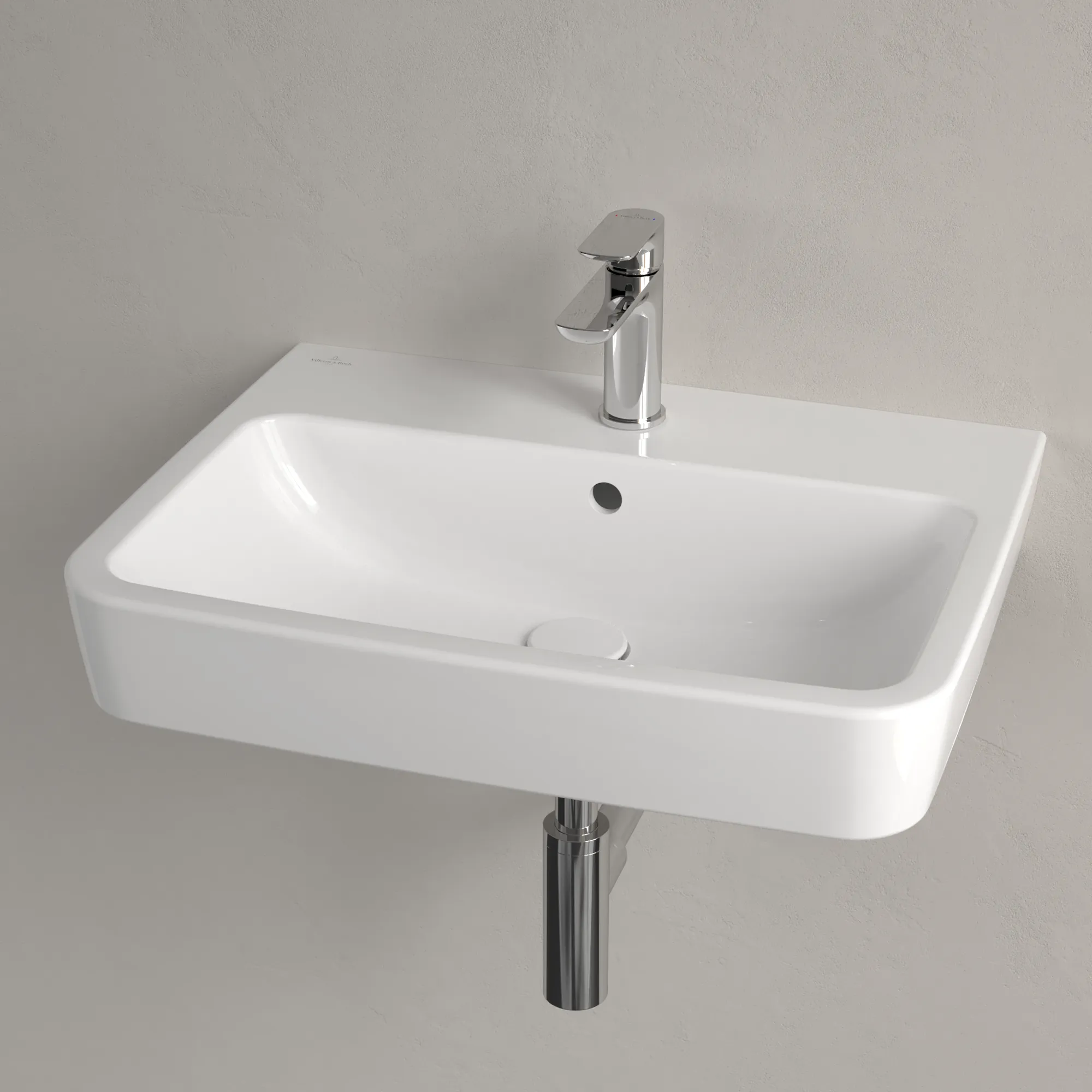 Villeroy & Boch Einbau-/Aufsatz Wandwaschtisch geschliffen „O.novo“ 600 × 460 × 175 mm, für Becken mittig, mit Hahnlochbohrung, Hahnlochposition mittig in Weiß Alpin Villeroy & Boch Einbau-/Aufsatz Wandwaschtisch geschliffen „O.novo“ 600 × 460 × 175 mm, für Becken mittig, mit Hahnlochbohrung, Hahnlochposition mittig in Weiß Alpin