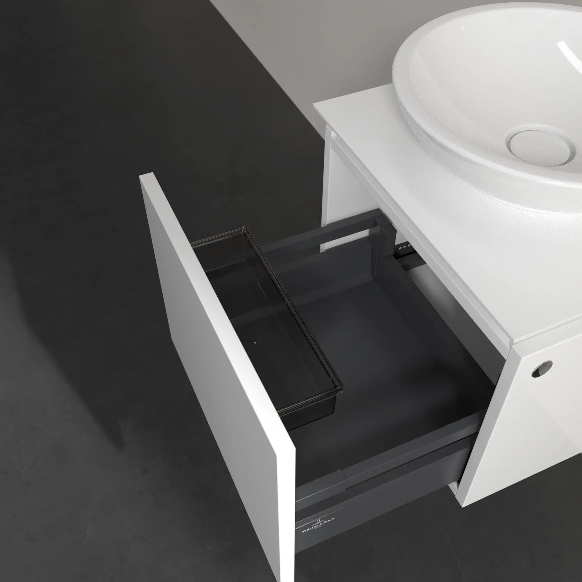 Villeroy & Boch Waschtischunterschrank „Legato“ für Schrankwaschtisch 450 × 380 × 500 mm Glossy White, für Becken mittig Villeroy & Boch Waschtischunterschrank „Legato“ für Schrankwaschtisch 450 × 380 × 500 mm Glossy White, für Becken mittig