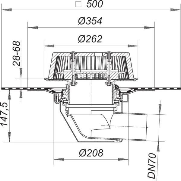 Notablauf SuperDrain 64 DallBit, DN 70