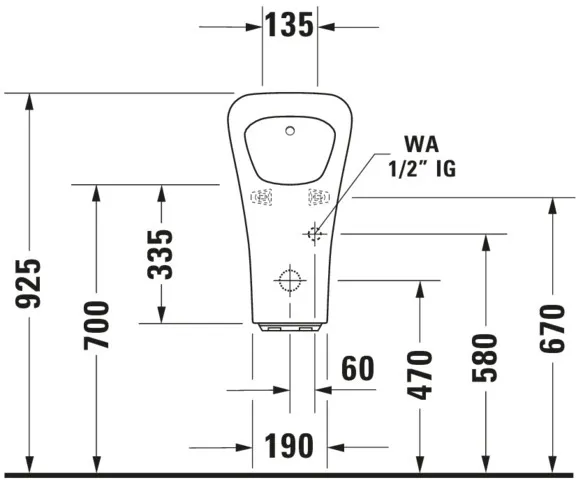 Urinal Durastyle, Zulauf von hinten rimless, für Batterie, ohne Fliege, weiß Urinal Durastyle, Zulauf von hinten rimless, für Batterie, ohne Fliege, weiß
