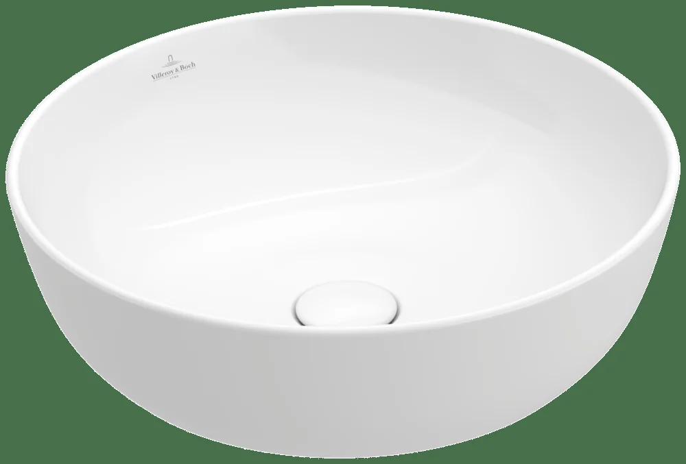 Villeroy & Boch Artis Aufsatzwaschbecken TitanCeram 430x430mm rund ohne Überlauf Weiß Alpin