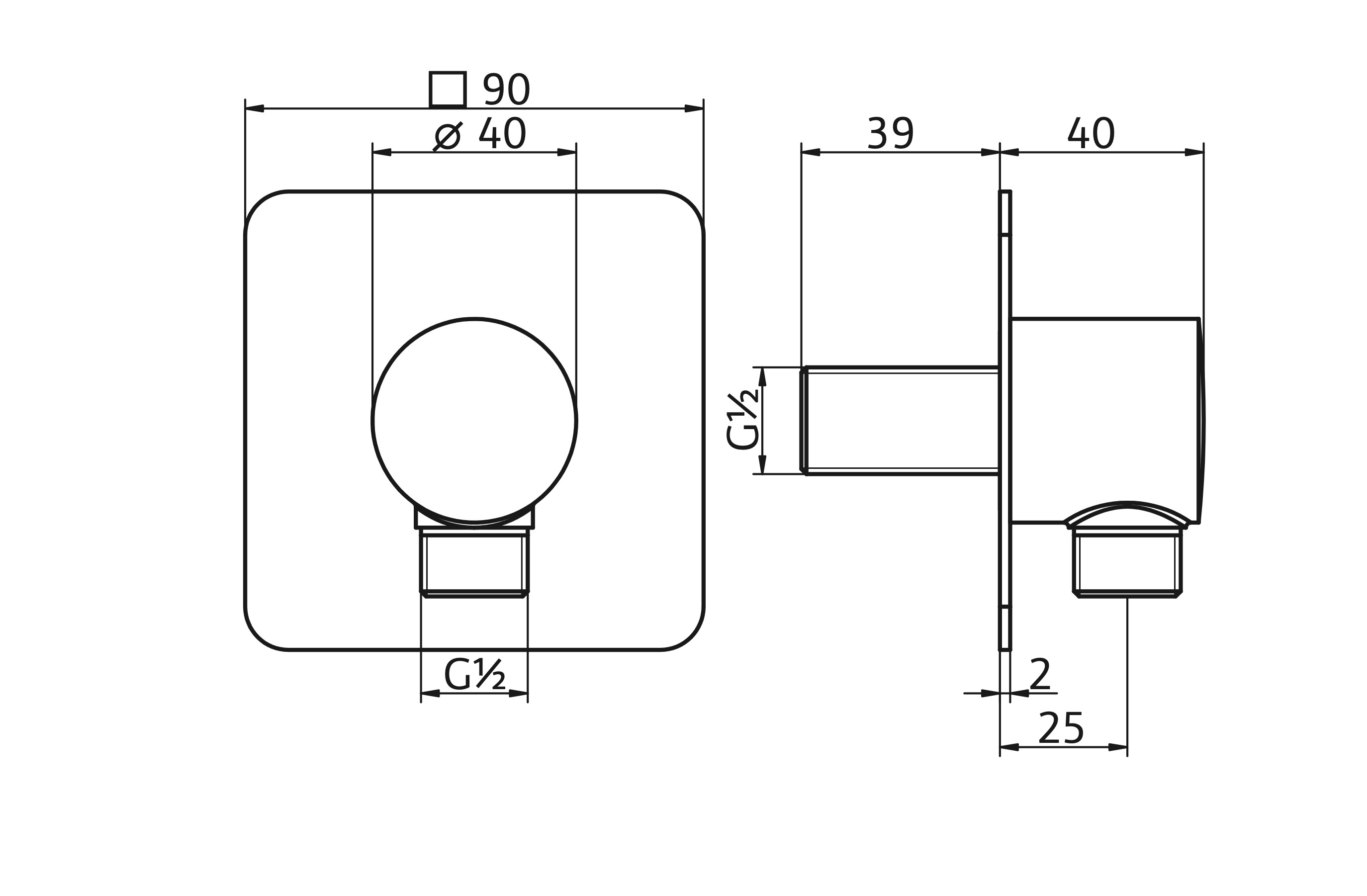 HSK Wandanschlussbogen „Softcube“ Ausladung 40 mm in chrom HSK Wandanschlussbogen „Softcube“ Ausladung 40 mm in chrom