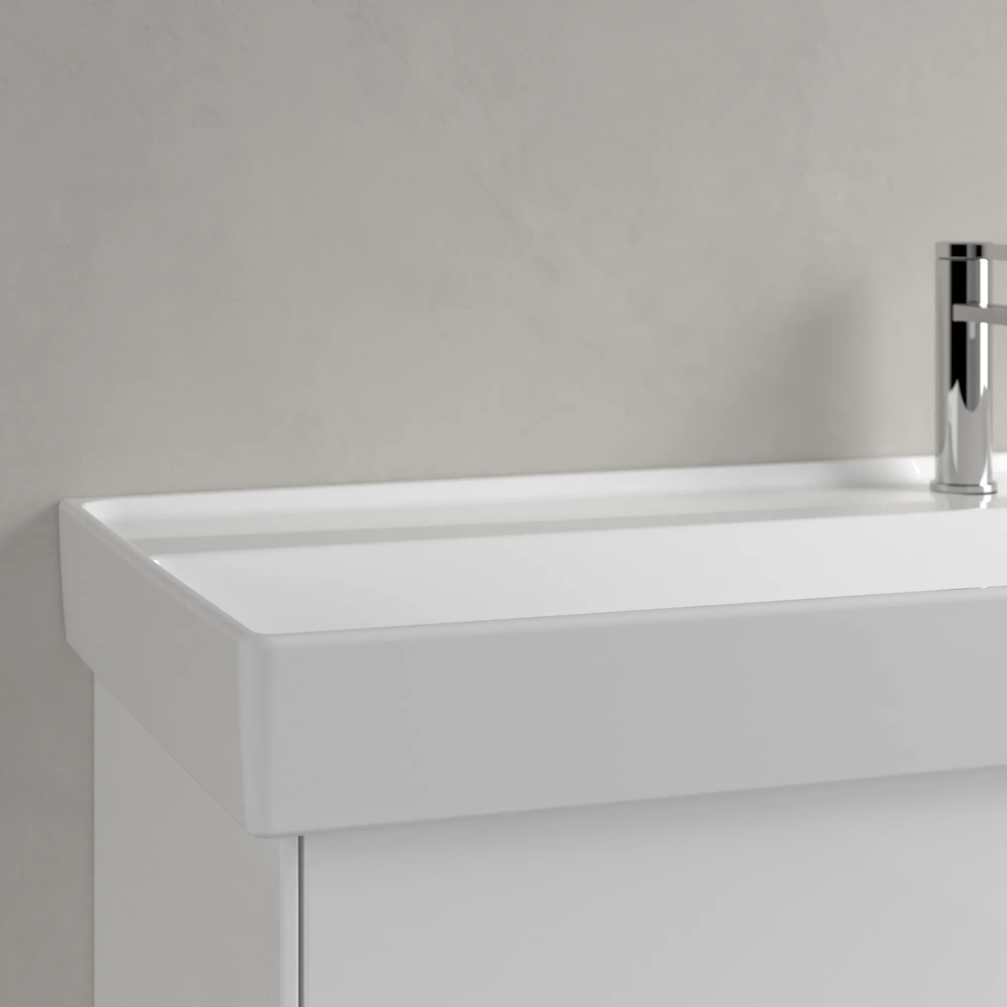Villeroy & Boch Schrankwaschtisch aus TitanCeram „Collaro“ 1200 × 470 × 160 mm, mit Hahnlochbohrung, Hahnlochposition mittig in Weiß Alpin Villeroy & Boch Schrankwaschtisch aus TitanCeram „Collaro“ 1200 × 470 × 160 mm, mit Hahnlochbohrung, Hahnlochposition mittig in Weiß Alpin