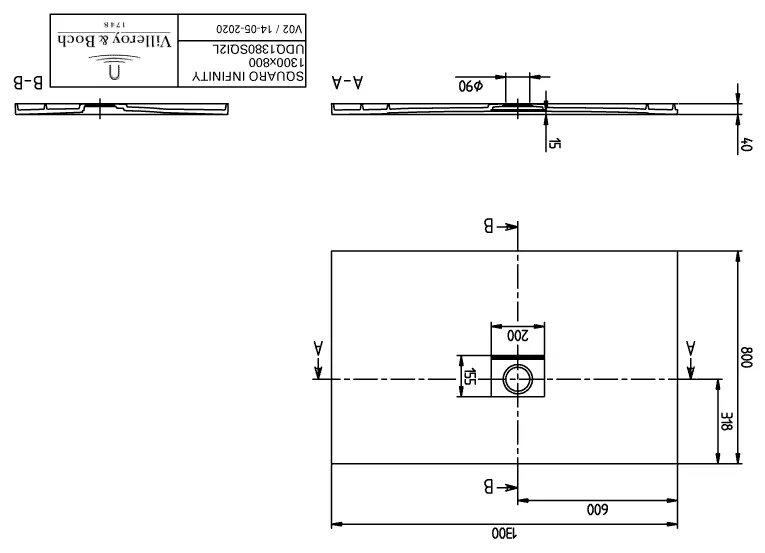Villeroy & Boch rechteck Duschwanne „Squaro Infinity“ Eck-Einbau links gegen Wand 130 × 80 cm ohne Oberflächenbeschichtung, in Brown Villeroy & Boch rechteck Duschwanne „Squaro Infinity“ Eck-Einbau links gegen Wand 130 × 80 cm ohne Oberflächenbeschichtung, in Brown