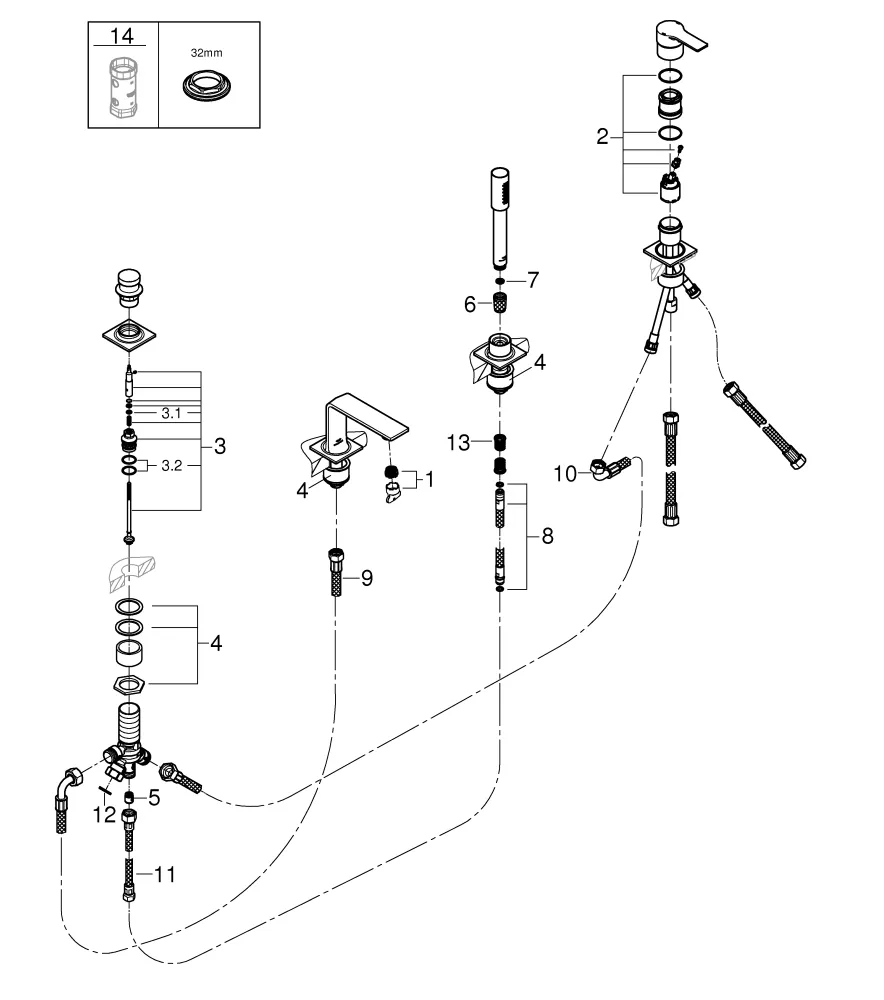 Grohe Allure 4-Loch-Einhand-Wannenkombination 19316_1 chrom Grohe Allure 4-Loch-Einhand-Wannenkombination 19316_1 chrom