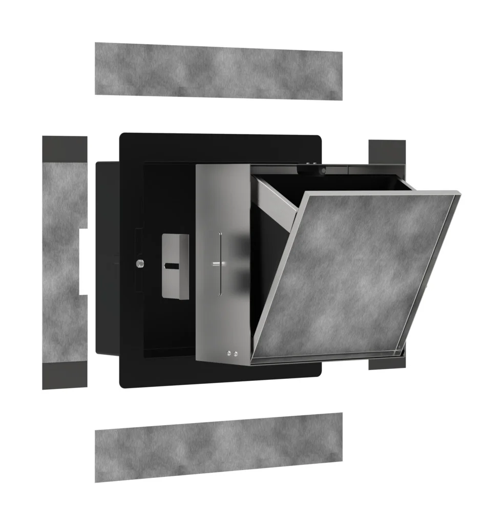 Hansgrohe XtraStoris Rock Einbau Abfalleimer, Mattschwarz, 300x300x100 mm, 4 Liter Fassungsvermögen Hansgrohe XtraStoris Rock Einbau Abfalleimer, Mattschwarz, 300x300x100 mm, 4 Liter Fassungsvermögen