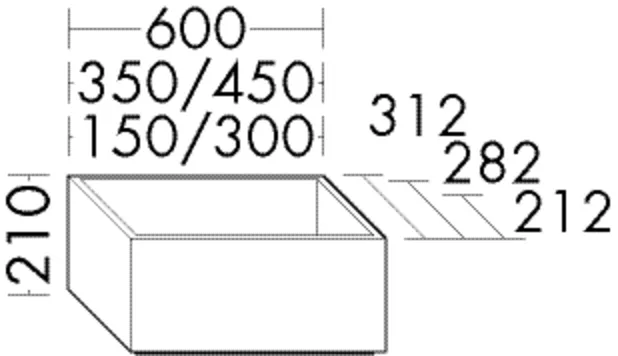 Sockel Sys30 von burgbad - 150 mm breit, 210 mm hoch, 312 mm tief, PG1