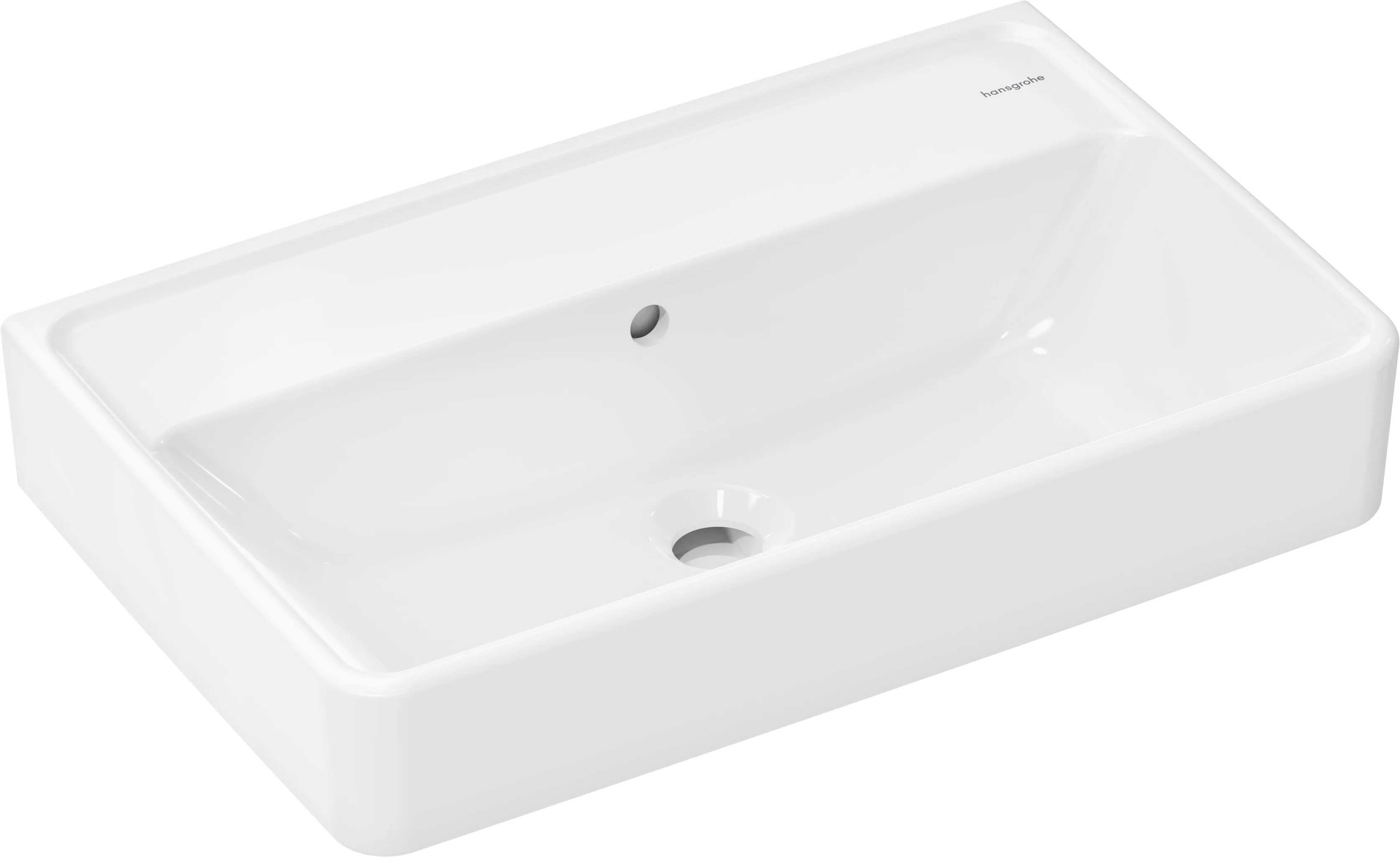 Hansgrohe Xanuia Q Waschtisch Compact 600x370 mm, weiß, glänzend, wandhängend mit Überlauf, ohne Hahnloch Hansgrohe Xanuia Q Waschtisch Compact 600x370 mm, weiß, glänzend, wandhängend mit Überlauf, ohne Hahnloch