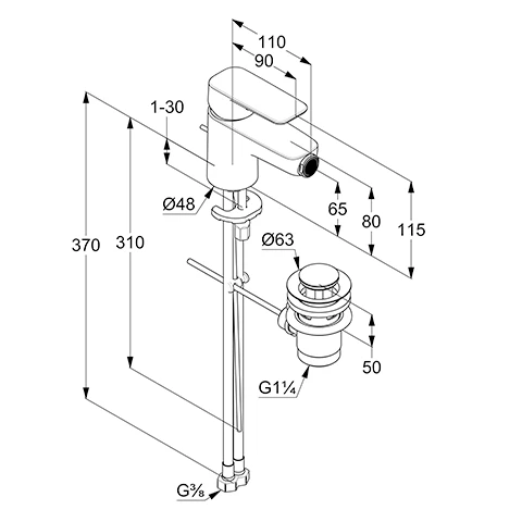 PURE & STYLE BidetEHM DN 15 mit Metallablaufg. chrom PURE & STYLE BidetEHM DN 15 mit Metallablaufg. chrom