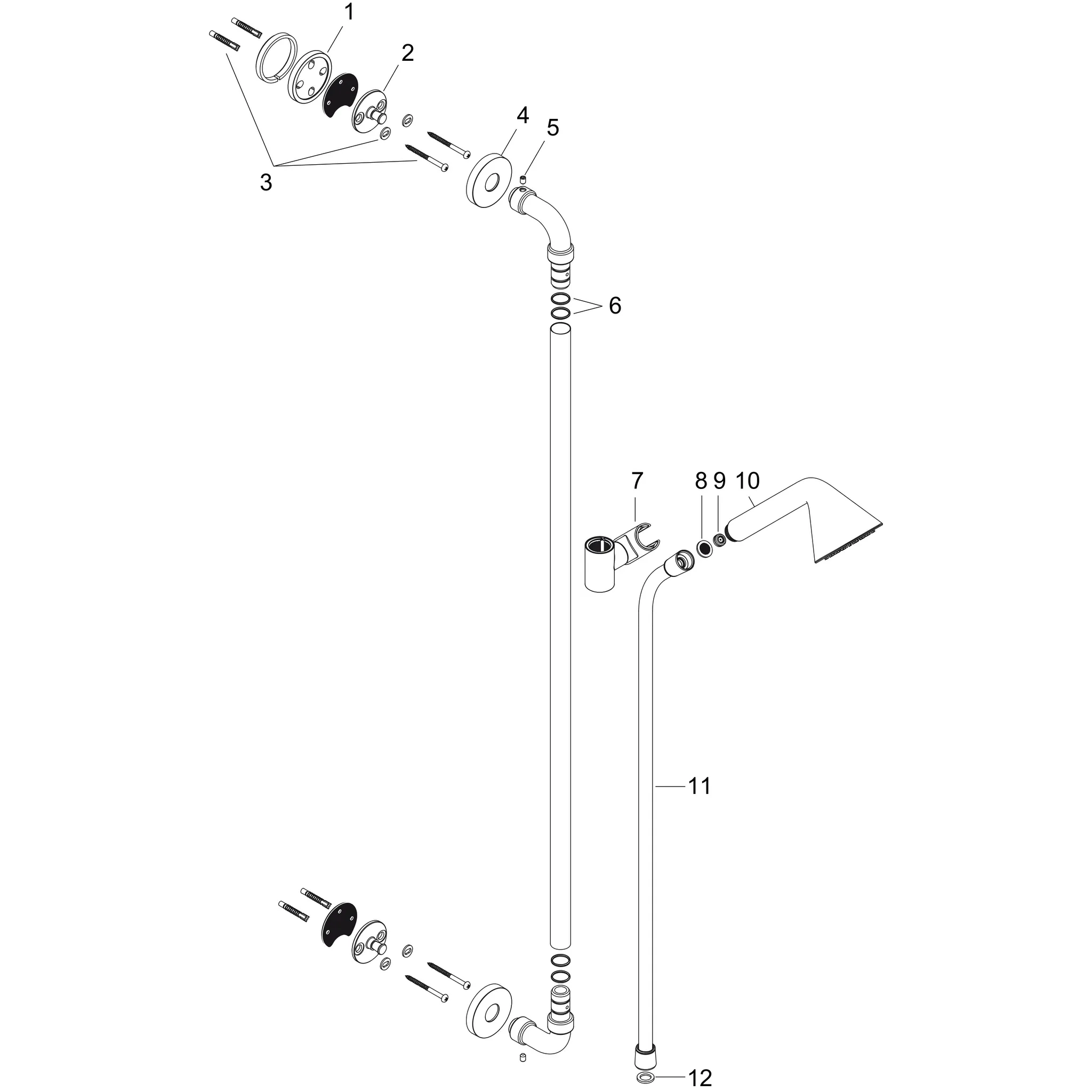Hansgrohe AXOR Showers/Front Brauseset 0,90 m mit Handbrause 85 1jet EcoSmart, Chrom Hansgrohe AXOR Showers/Front Brauseset 0,90 m mit Handbrause 85 1jet EcoSmart, Chrom