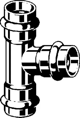 „Prestabo“ T-Stück mit 3 gleichen Muffen unlegiert, verzinkt 22 mm VdS-Zulassung „Prestabo“ T-Stück mit 3 gleichen Muffen unlegiert, verzinkt 22 mm VdS-Zulassung