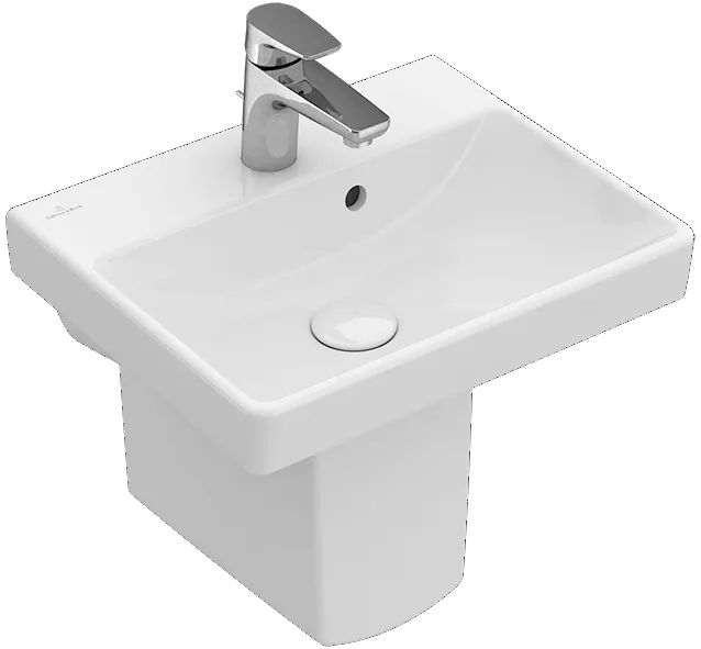 Villeroy & Boch Handwaschbecken „Avento“ 450 × 370 × 150 mm, für Becken mittig, mit Hahnlochbohrung, Hahnlochposition mittig in Weiß Alpin Villeroy & Boch Handwaschbecken „Avento“ 450 × 370 × 150 mm, für Becken mittig, mit Hahnlochbohrung, Hahnlochposition mittig in Weiß Alpin