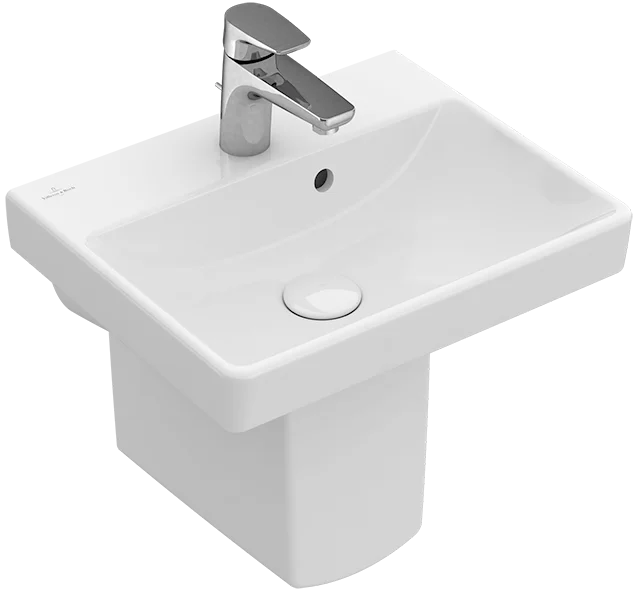 Villeroy & Boch Avento Handwaschbecken 450x370mm, Rechteck, 1HL. m. ÜL., Weiß Alpin CeramicPlus