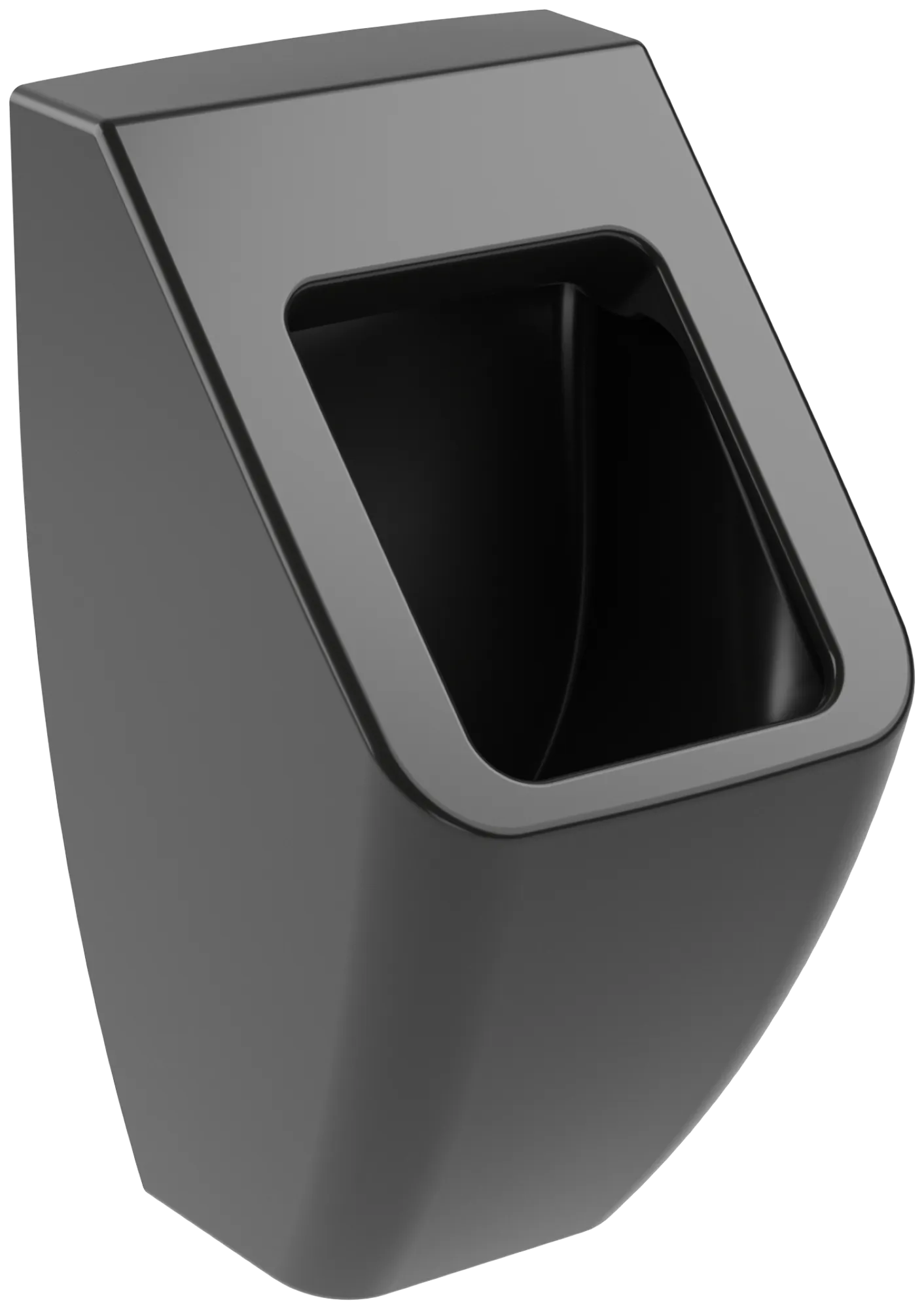 Absaug-Urinal DirectFlush „Venticello“, Befestigung verdeckt, ohne Zielobjekt, Zulauf verdeckt 28,5 × 32 × 54,5 cm in Pure Black