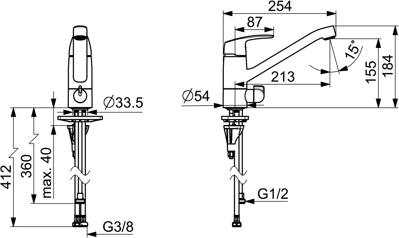HansaPINTO Küchenarmatur Hansapinto 2017 Einhebelmischer DN15 Chrom