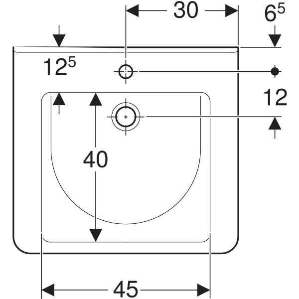 Wandwaschtisch „Renova Comfort Square“, rechteckig 60 × 55 cm in weiß alpin Wandwaschtisch „Renova Comfort Square“, rechteckig 60 × 55 cm in weiß alpin