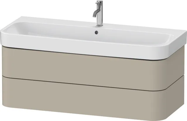 Duravit Waschtischunterschrank wandhängend „Happy D.2 Plus“ 117,5 × 41,5 × 49 cm Taupe Seidenmatt Duravit Waschtischunterschrank wandhängend „Happy D.2 Plus“ 117,5 × 41,5 × 49 cm Taupe Seidenmatt