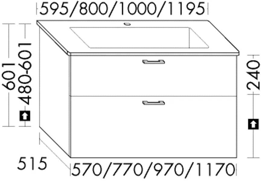 Waschtischunterschrank Sys30 PG1 Aqua von burgbad - 515x570x601 mm, 1 Schublade oben (300 mm tief), 1 Auszug unten (420 mm tief) Waschtischunterschrank Sys30 PG1 Aqua von burgbad - 515x570x601 mm, 1 Schublade oben (300 mm tief), 1 Auszug unten (420 mm tief)