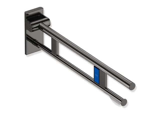 HEWI Mobiler Stützklappgriff Duo System 900, links, Edelstahl, PVD, 750 mm