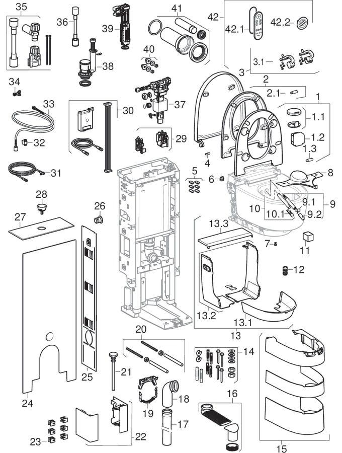 Geberit Stand-Dusch-WC Komplettanlage AquaClean „Mera“ Classic in Glas weiß, Befestigung sichtbar, ohne Spülrand Geberit Stand-Dusch-WC Komplettanlage AquaClean „Mera“ Classic in Glas weiß, Befestigung sichtbar, ohne Spülrand