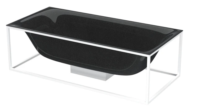 Bette BetteLux Shape Badewanne, Rechteck, 1900x900x450 mm, Midnight, glasierter Titan-Stahl, Freistehend, 2-Sitzer