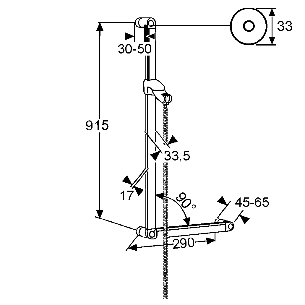Kludi SIRENA CARE Wandstange L 900mm Horizontalgriff chrom