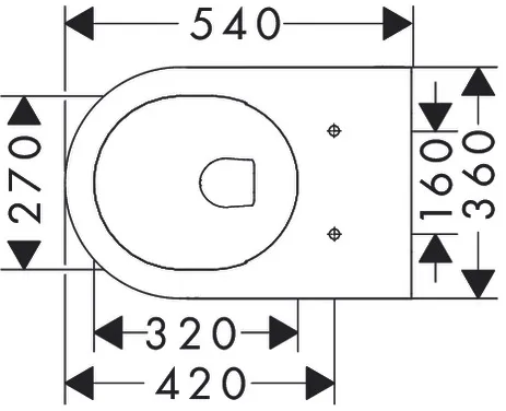 Hansgrohe EluPura S Wand WC 540 AquaFall Flush, Weiß