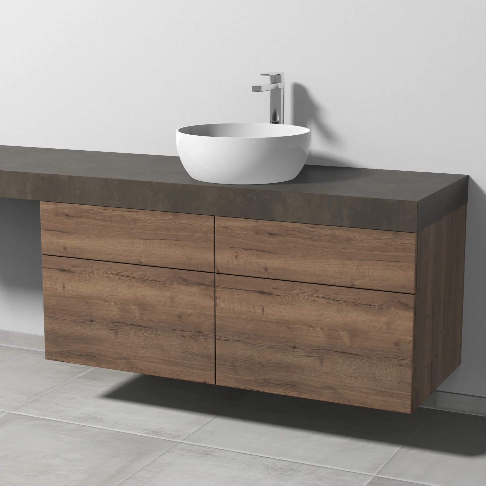 Sanipa Waschtischunterschrank „2morrow“ 1200 × 510 × 520 mm in Eiche Tabak