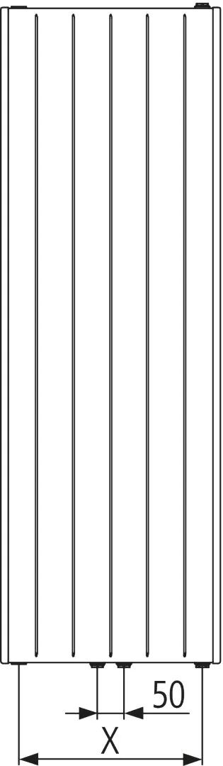 Flachheizkörper Verteo Line Typ 10, HxLxT: 1200x300x63 mm, Farbe: Weiß RAL 9016 seidenglanz, 10 bar, Abdeckung: ohne, Wärmeleistung 75/65-20: 398 Watt, Winkelkonsole kurz
