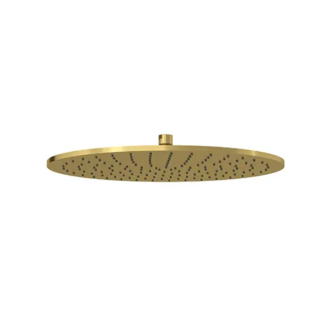Kludi A-QA Tellerkopfbrause 400 mm Brushed Gold - 1 Strahlart mit Kalkschnellreinigung, Kugelgelenk und Siebdichtung