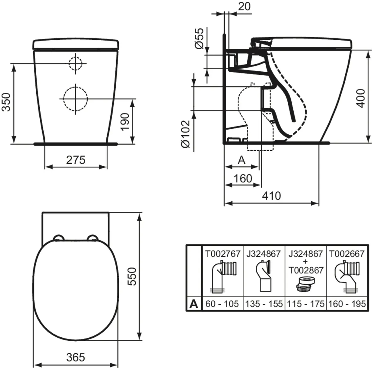 WC „Connect“ 37 × 40 × 55 cm WC „Connect“ 37 × 40 × 55 cm