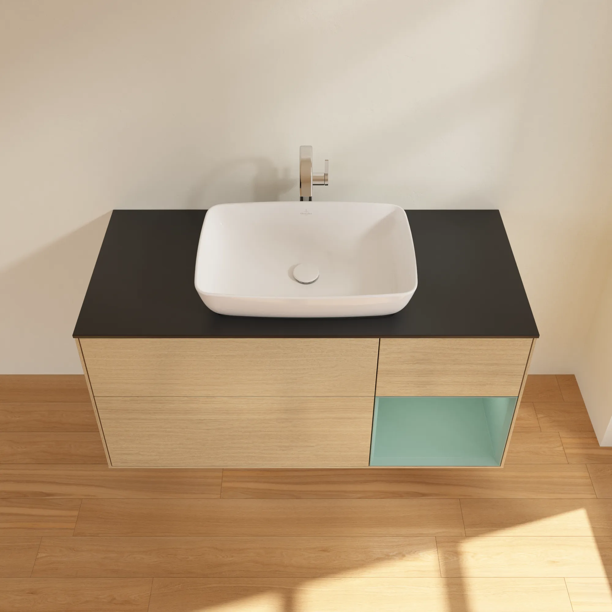 Villeroy & Boch Waschtischunterschrank „Finion“ für Schrankwaschtisch 1200 × 603 × 501 mm Oak Veneer, für Becken mittig