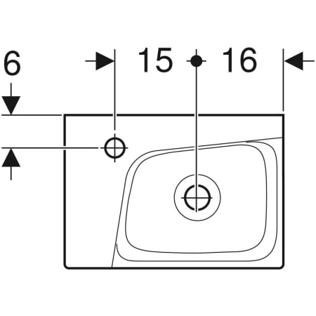 Wandwaschtisch „Xeno2“, rechteckig, Hahnlochposition links, mittig 40 × 28 cm in weiß alpin mit KeraTect® Wandwaschtisch „Xeno2“, rechteckig, Hahnlochposition links, mittig 40 × 28 cm in weiß alpin mit KeraTect®