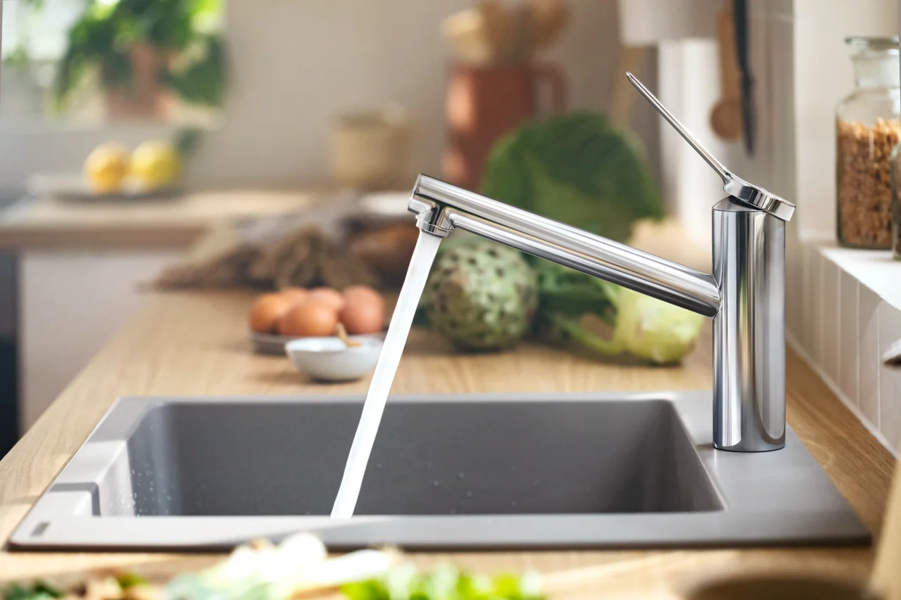 Hansgrohe Einbauspüle S51, Serie S510-F450, Betongrau, 540 x 490 mm, Beckentiefe 190 mm