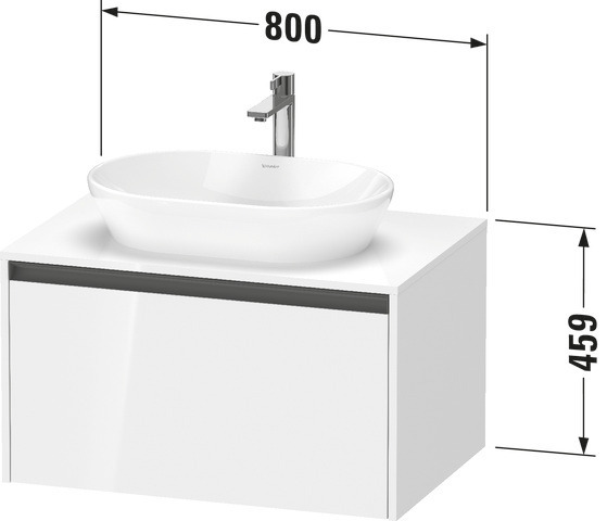 Duravit Waschtischunterschrank wandhängend „Ketho.2“ 80 × 45,9 × 55 cm in Betongrau Matt