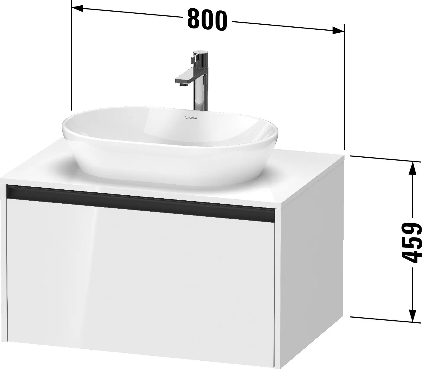 Duravit Waschtischunterschrank wandhängend „Ketho.2“ 80 × 45,9 × 55 cm in Eiche Schwarz