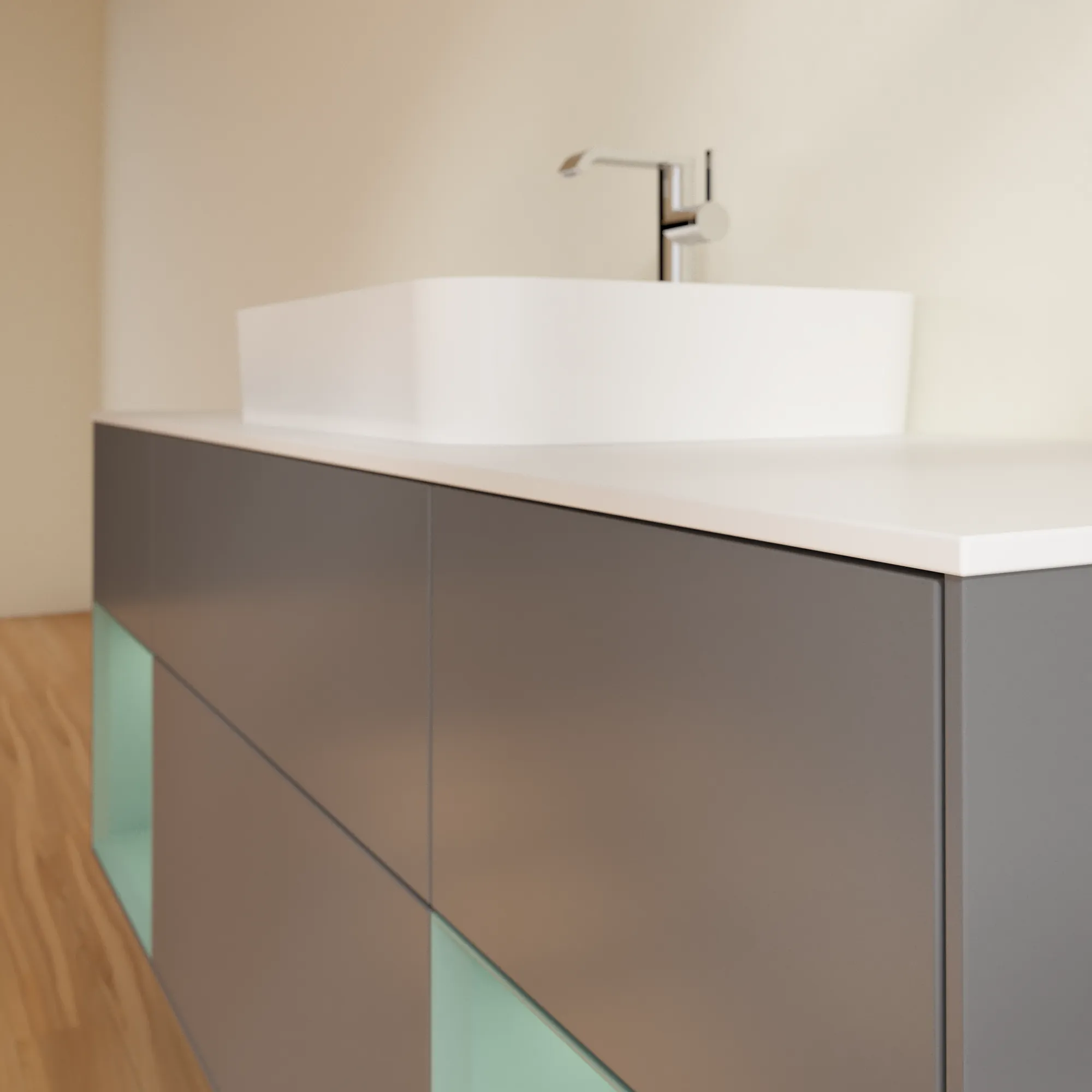 Villeroy & Boch Waschtischunterschrank „Finion“ für Schrankwaschtisch 1600 × 603 × 501 mm Anthracite Matt Lacquer, für Becken mittig Villeroy & Boch Waschtischunterschrank „Finion“ für Schrankwaschtisch 1600 × 603 × 501 mm Anthracite Matt Lacquer, für Becken mittig