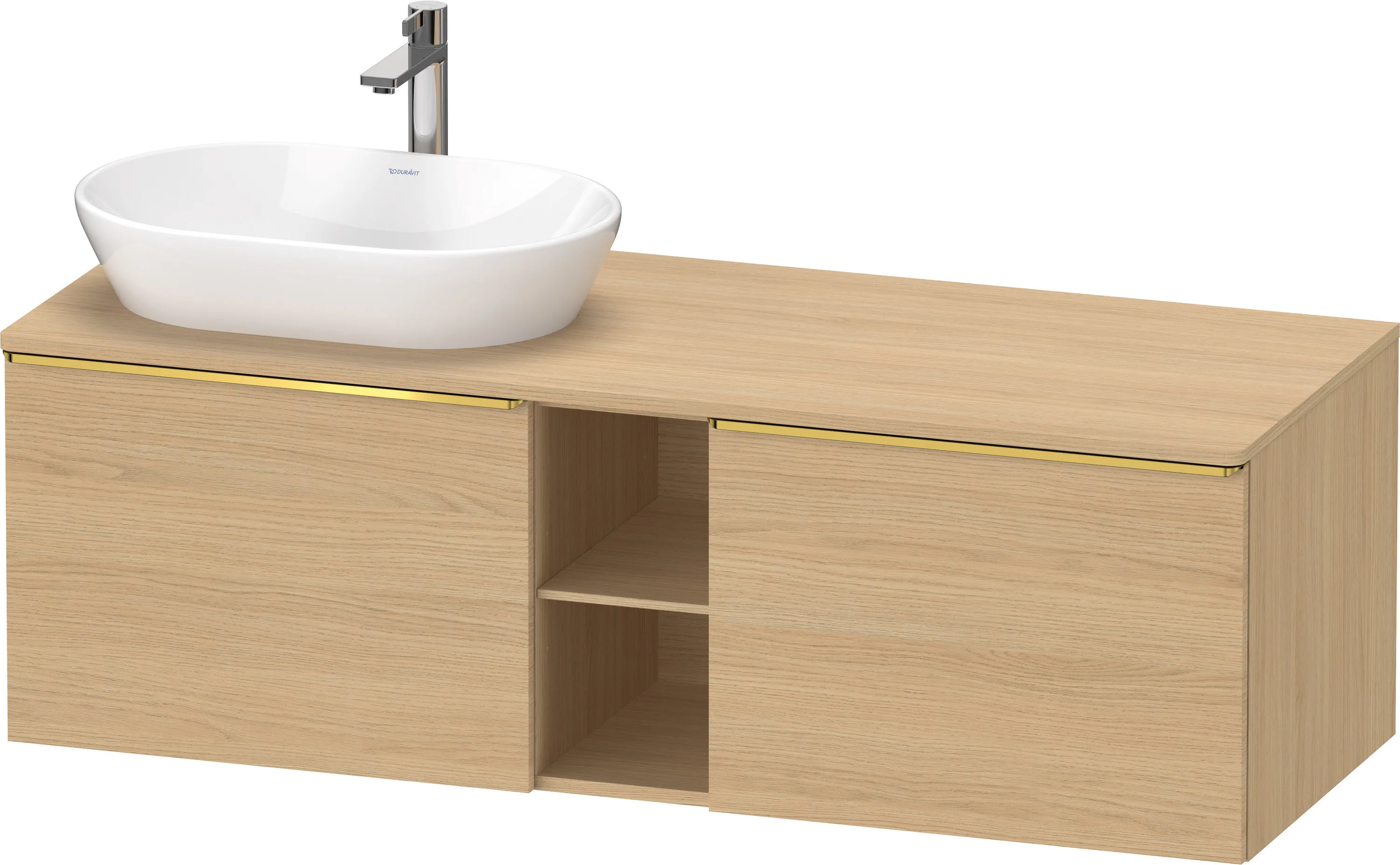Duravit Waschtischunterschrank wandhängend „D-Neo“ 140 × 45,9 × 55 cm Eiche Natur