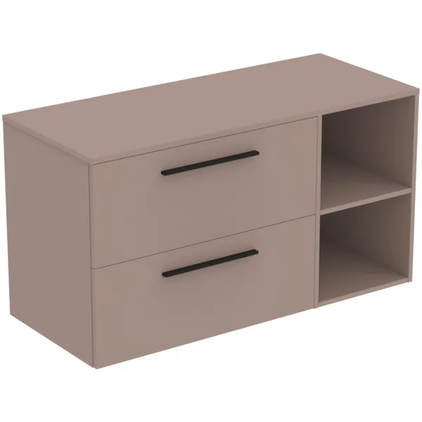 Ideal Standard i.life B 120cm Möbel-Set 2 Auszüge 2 offene Fächer Schwarz Greige matt