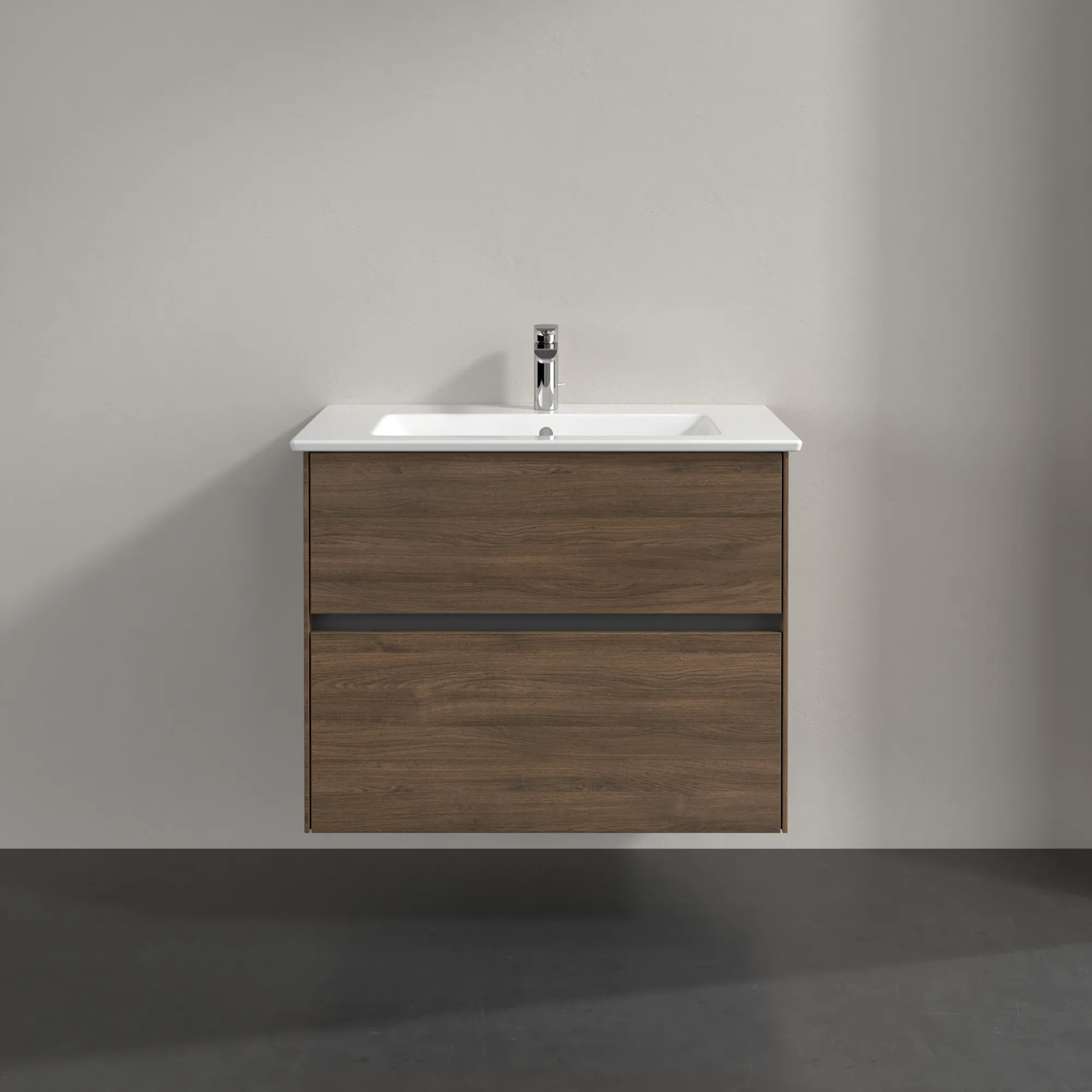 Villeroy & Boch Waschbeckenunterschrank Collaro C14400, Arizona Oak, 761x610x480 mm, 2 Auszüge mit SoftClosing, Wandmontage