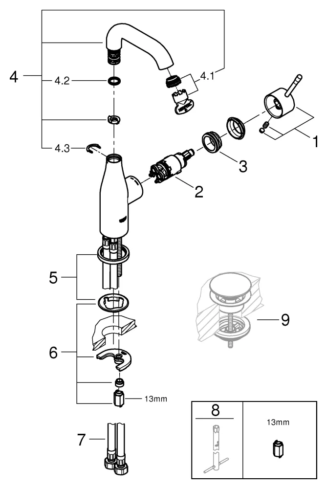 Grohe Essence Einhand-Waschtischbatterie M-Size, Einlochmontage, glatter Körper, schwenkbarer Auslauf, Professional Edition, chrom Grohe Essence Einhand-Waschtischbatterie M-Size, Einlochmontage, glatter Körper, schwenkbarer Auslauf, Professional Edition, chrom