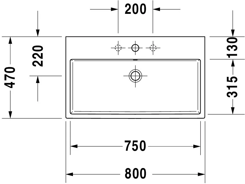 Wandwaschtisch „Vero Air“, mit Überlauf, Hahnlochposition mittig Wandwaschtisch „Vero Air“, mit Überlauf, Hahnlochposition mittig