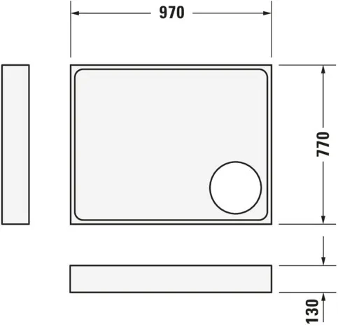 Duravit rechteck Duschwanne „Starck Slimline“ 100 × 80 cm ohne Antislip