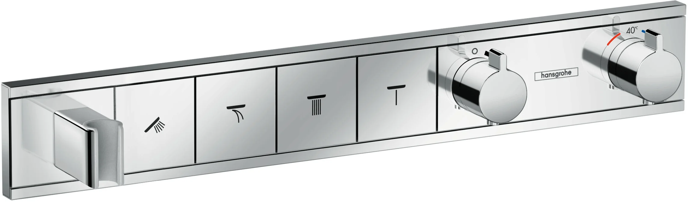 Hansgrohe RainSelect Thermostat Unterputzset mit 4 Verbrauchern und integriertem Brausehalter in Chrom