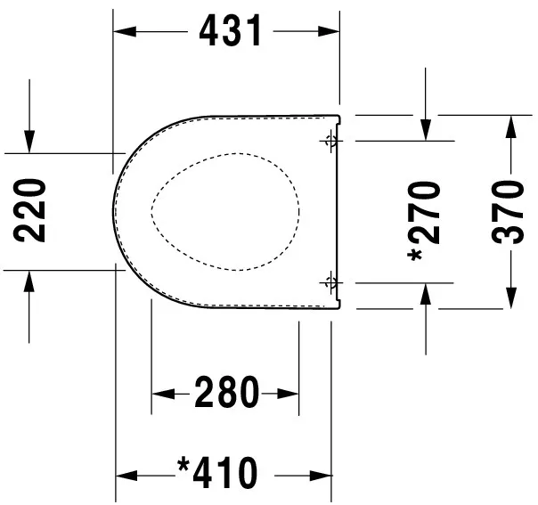 Duravit WC-Sitz „Starck 2“ 37 × 43,1 × 4,3 cm