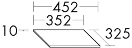 Glasabdeckplatte, Unterseite farbig lackiert, Tiefe: 325 mm, Breite: 352 mm, Höhe: 10 mm