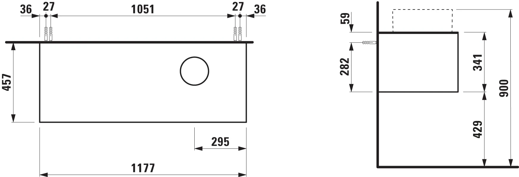 Laufen Waschtischunterbau SONAR 457x1177x341, 040 Gold Laufen Waschtischunterbau SONAR 457x1177x341, 040 Gold