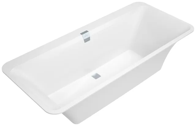 Villeroy & Boch Badewanne „Squaro Edge 12“ oval 180 × 80 cm, Mittelablauf in Weiß Alpin Villeroy & Boch Badewanne „Squaro Edge 12“ oval 180 × 80 cm, Mittelablauf in Weiß Alpin