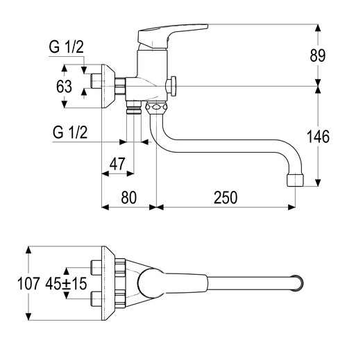 Heinrich Schulte Wannenarmatur „alpha_350“ Ausladung 250 mm in Chromoptik Heinrich Schulte Wannenarmatur „alpha_350“ Ausladung 250 mm in Chromoptik